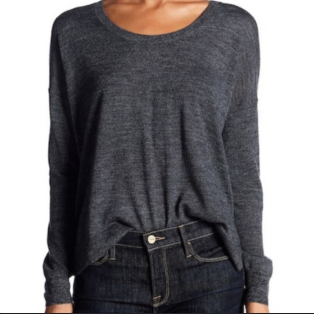 Madewell Merino Wool Charcoal Knit Pull Over Top